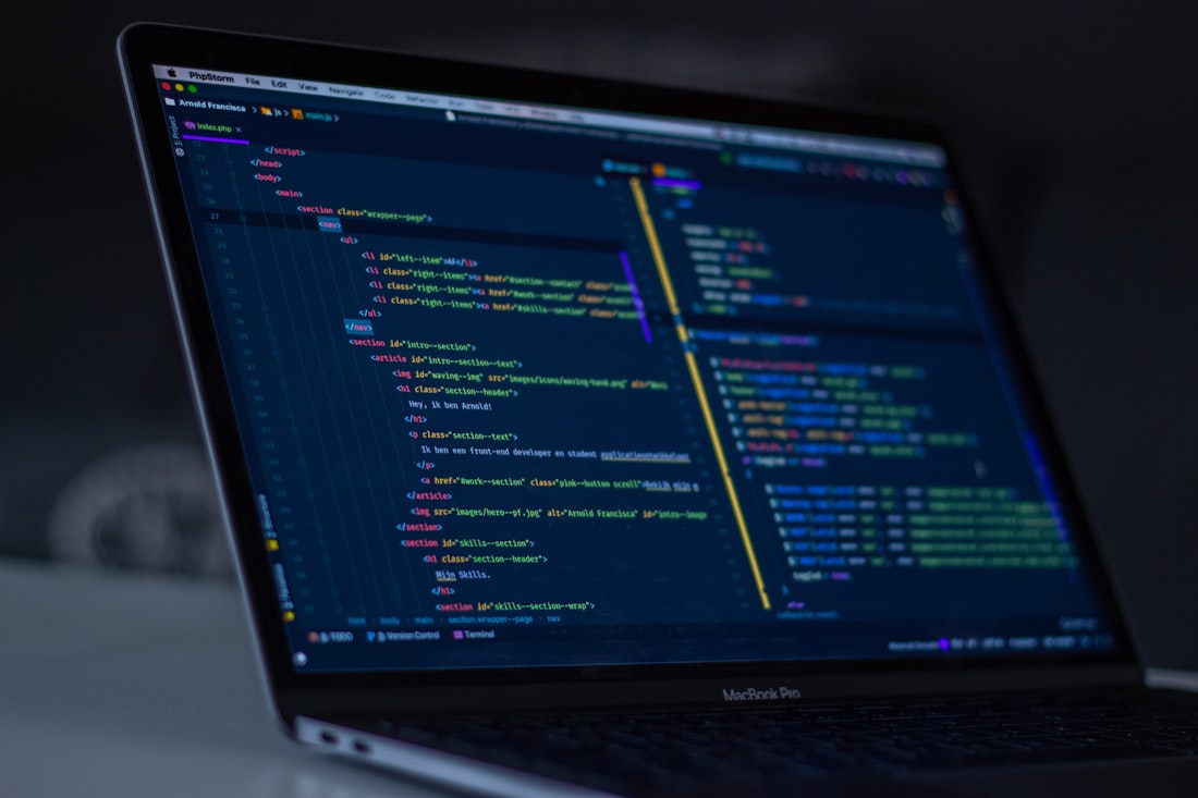 Jupyter notebook with model code on laptop